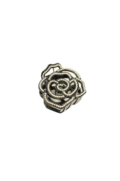 Large Vera Cut Out Flower Jaw Clip Black
