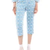 Lattice Lace Embroidery Capri Pants