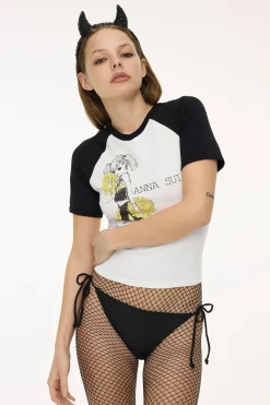 Limited Edition: Anna Sui x Heaven by Marc Jacobs Cheerleader Baby Tee White/Black