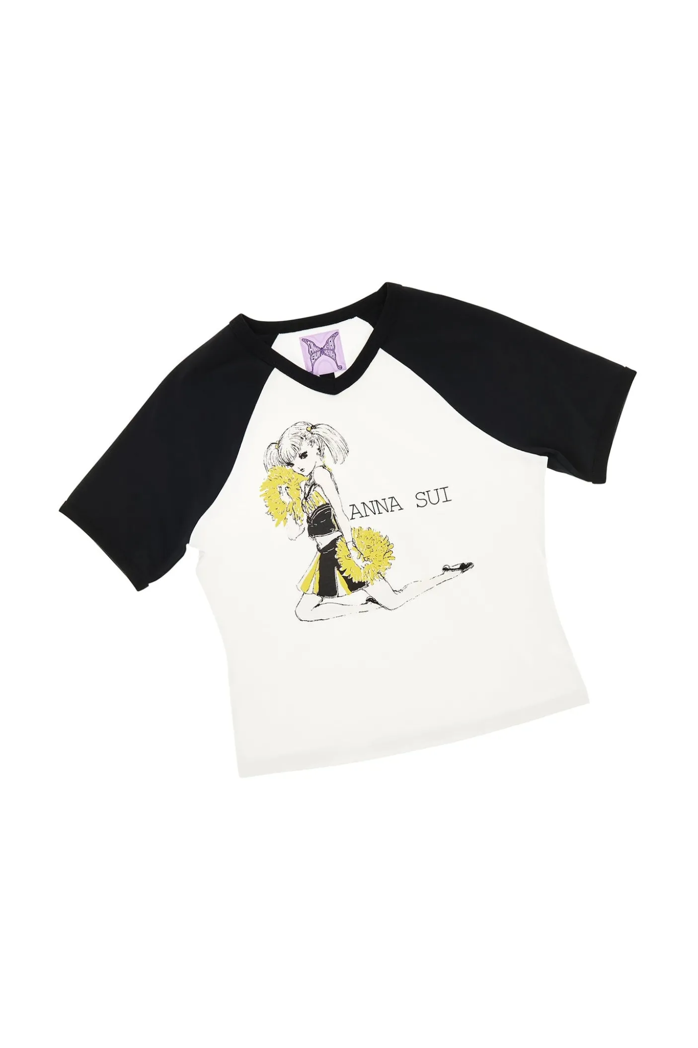 Limited Edition: Anna Sui x Heaven by Marc Jacobs Cheerleader Baby Tee White/Black