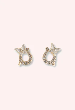 Lucky Horseshoe Stud Earrings - Gold