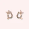 Lucky Horseshoe Stud Earrings - Rose Gold