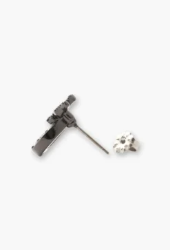 Lucky Horseshoe Stud Earrings - Gunmetal