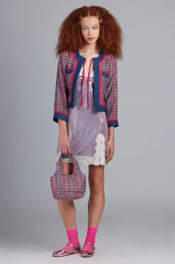 Lurex Tweed & Denim Mini Bag