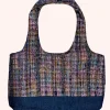 Lurex Tweed & Denim Tote Bag