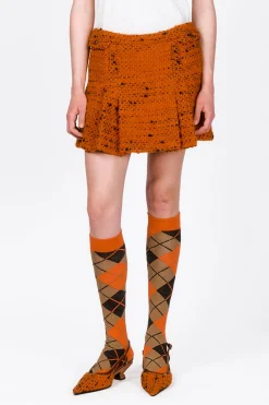 Marmalade Tweed Pleated Mini Skirt