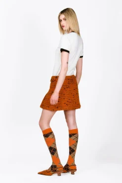 Marmalade Tweed Pleated Mini Skirt