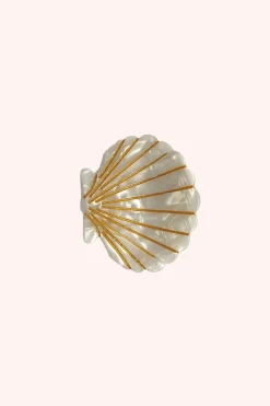 Medium Ivory Pastel Sea Shell Jaw Clip
