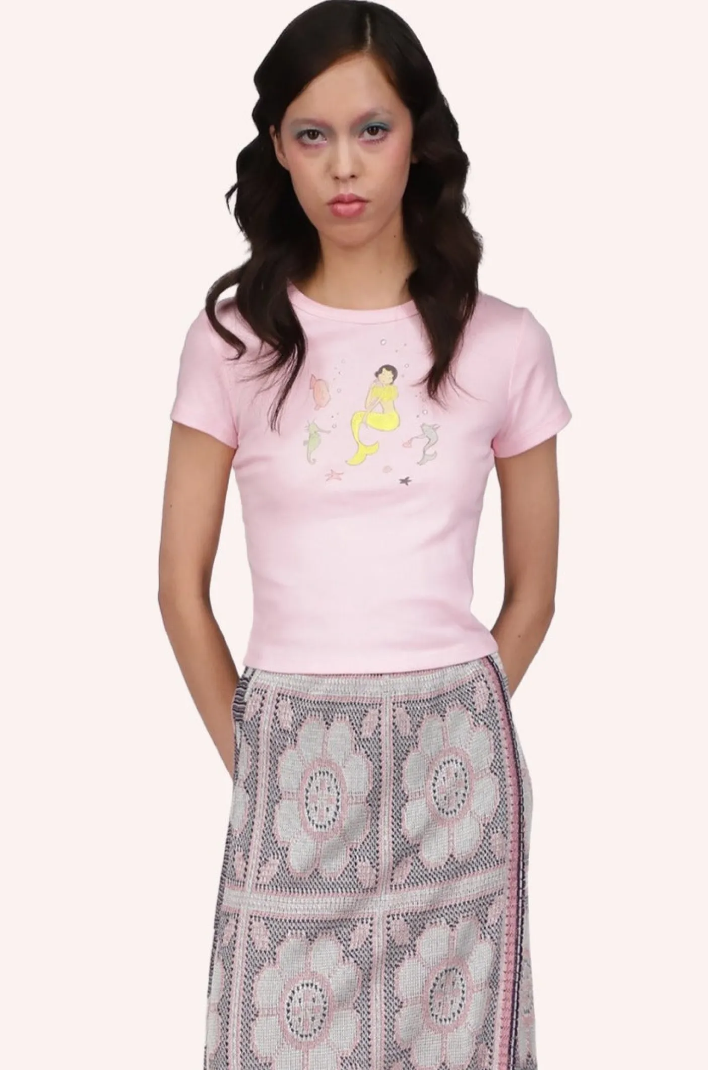 Mermaid Baby Tee Pink