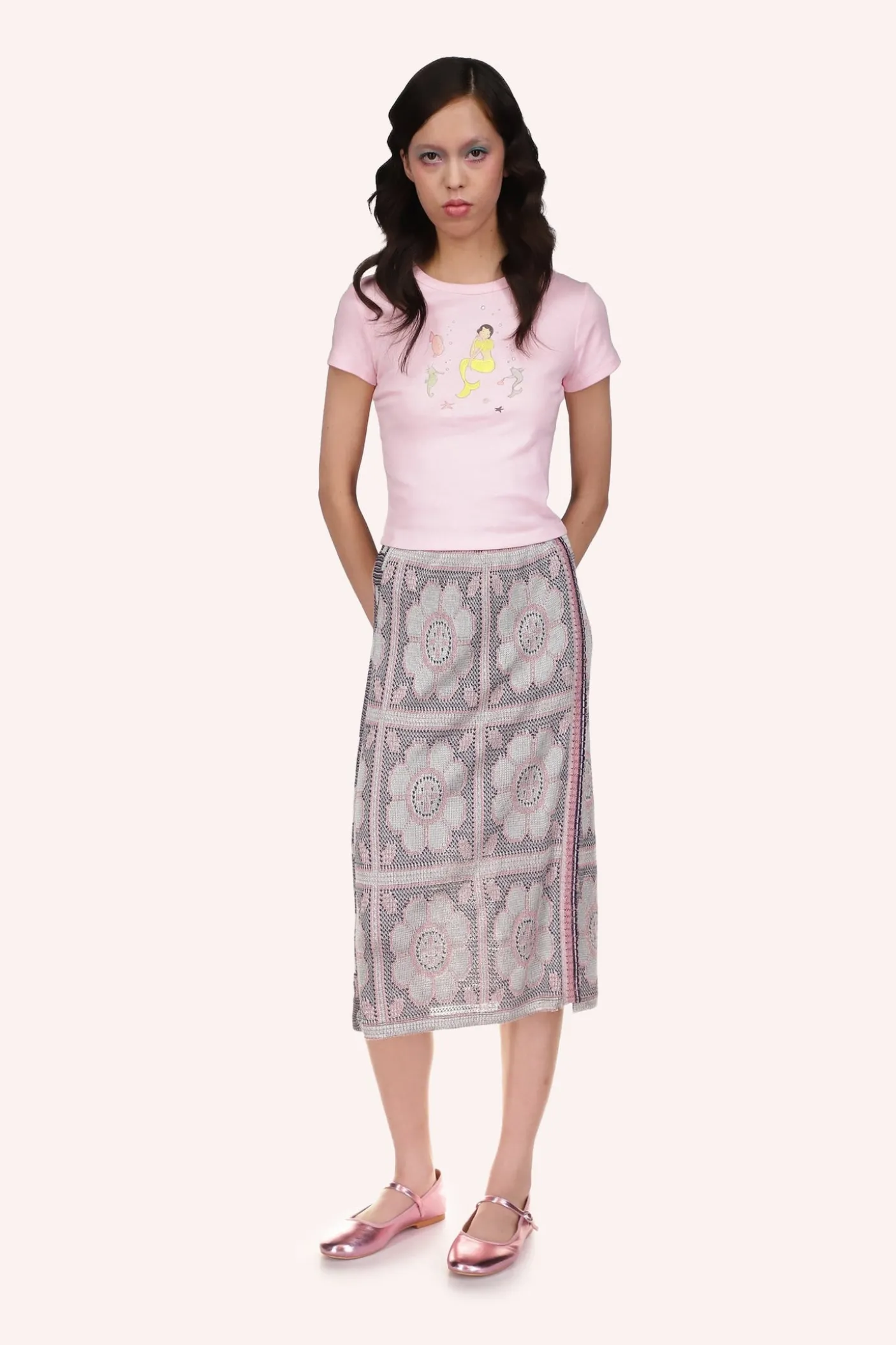 Mermaid Baby Tee Pink