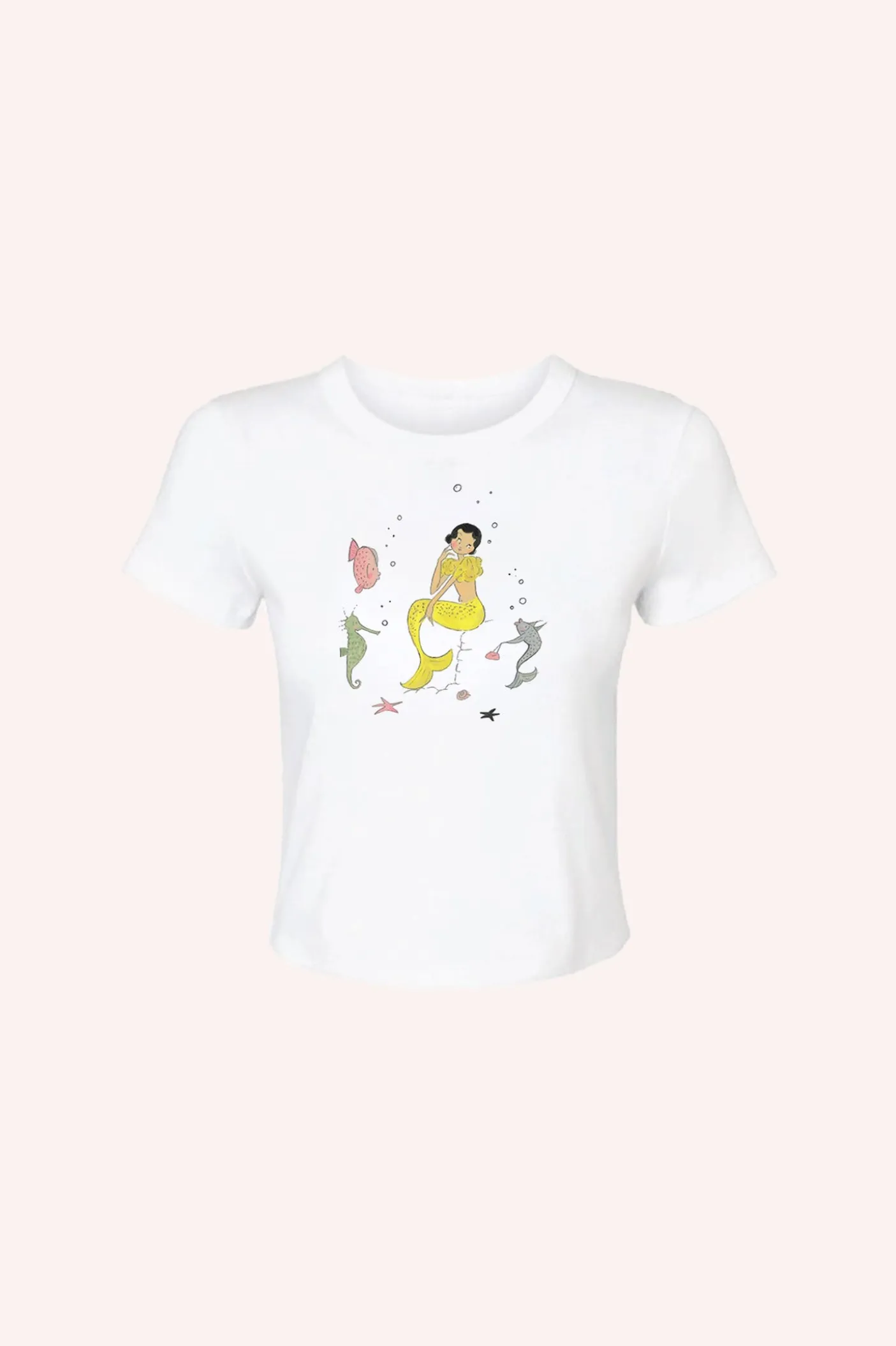 Mermaid Baby Tee White