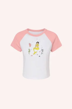 Mermaid Raglan Baby Tee Pink