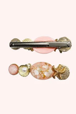 Mermaid Shell Clamp Clip Pink