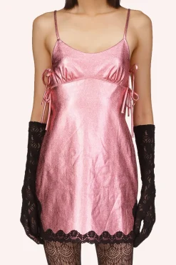 Metallic Faux Leather Mini Dress