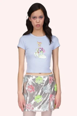 Micro Ribbed Baby Tee- Baby Blue