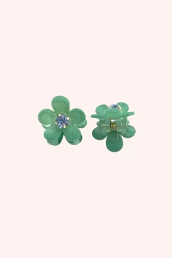 Mini Daisy Claw Clip Pair Teal