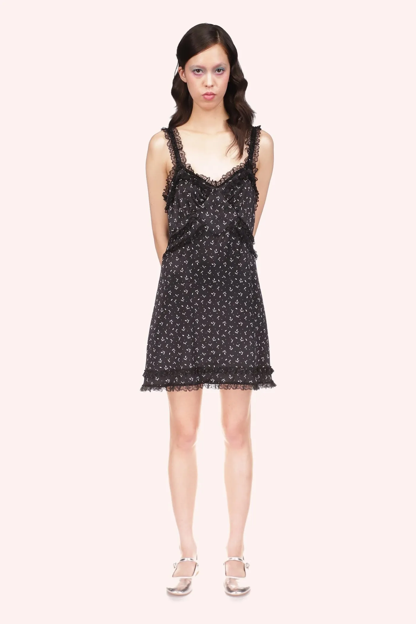 Mini Rosebud Satin Mini Dress