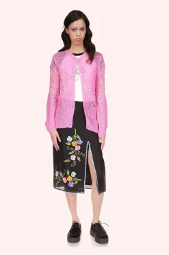 Mohair Tape Yarn Knit Cardigan