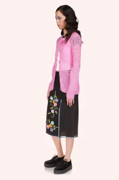 Mohair Tape Yarn Knit Cardigan
