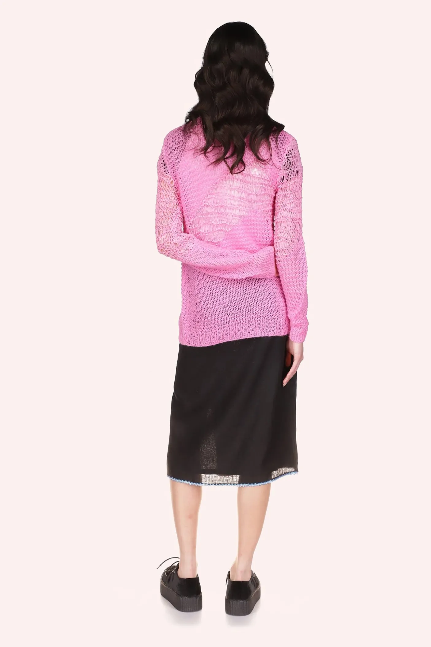 Mohair Tape Yarn Knit Cardigan