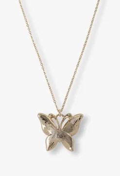 Multi-Colored Butterfly Sparkle Necklace-Gold