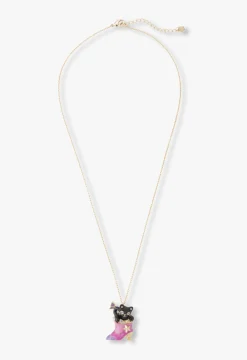 Mystical Cat & Butterfly Boot Necklace
