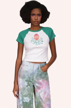 Octopus Raglan Baby Tee Green