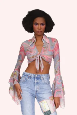 ONLINE EXCLUSIVE: Arabesque Chiffon Tie Top