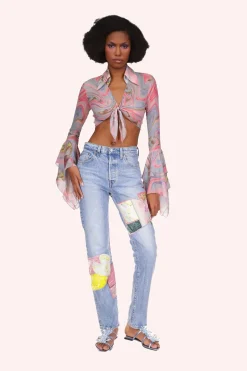ONLINE EXCLUSIVE: Arabesque Chiffon Tie Top