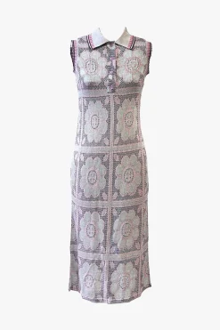 Opalescent Knit Polo Dress