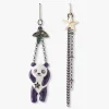 Panda Drop Chain Earrings