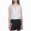 Pansy Stretch Lace Short Sleeve Top