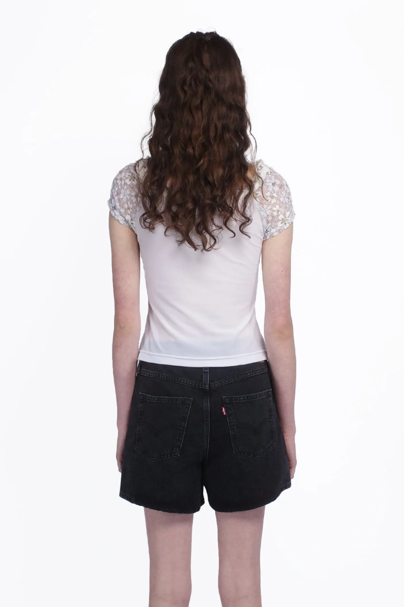 Pansy Stretch Lace Short Sleeve Top