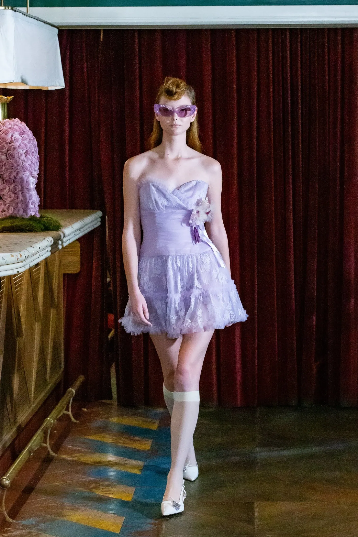 Party Girl Strapless Tulle and Lace Dress