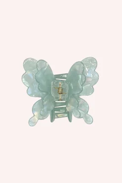 Pastel Iridescent Butterfly Jaw Clip Aqua