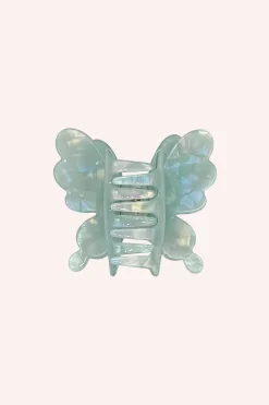 Pastel Iridescent Butterfly Jaw Clip Aqua