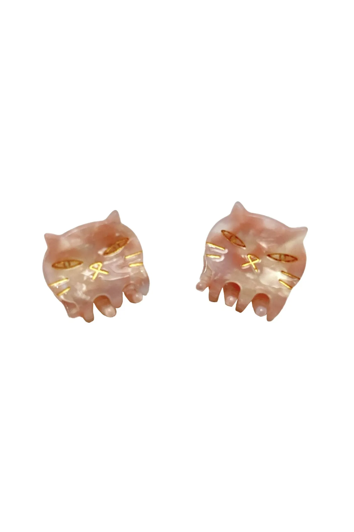Pastel Meow Cat Jaw Clip Pair Rose Quartz