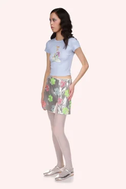 Pastel Posies Sequin Mini Skirt