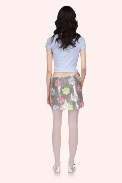Pastel Posies Sequin Mini Skirt