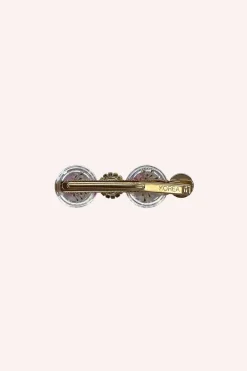 Pink Flower and Pearls Clamp Clip