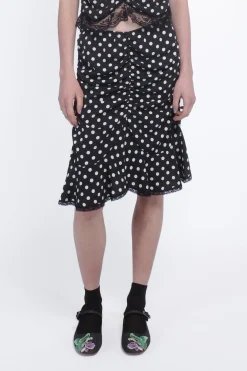 Polka Dot Ruched Skirt