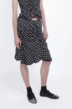 Polka Dot Ruched Skirt
