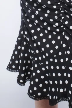 Polka Dot Ruched Skirt