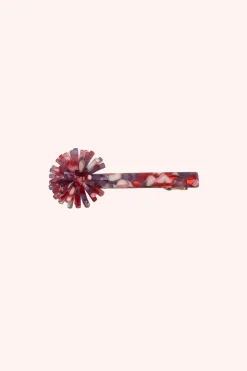 Pom Pom Clip Red Multi