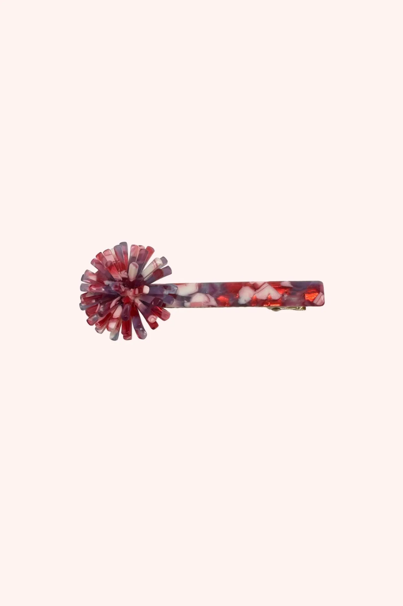 Pom Pom Clip Red Multi