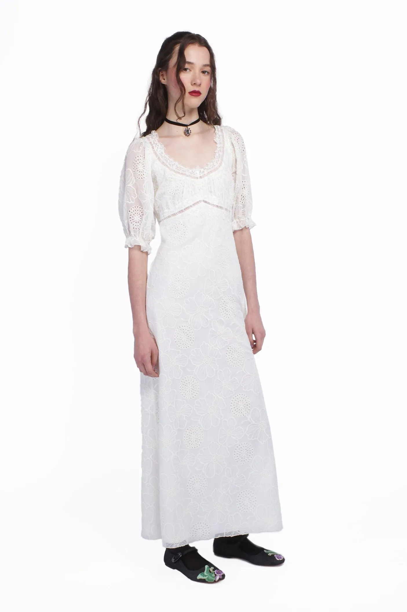 Poppy Embroidered Chiffon Dress
