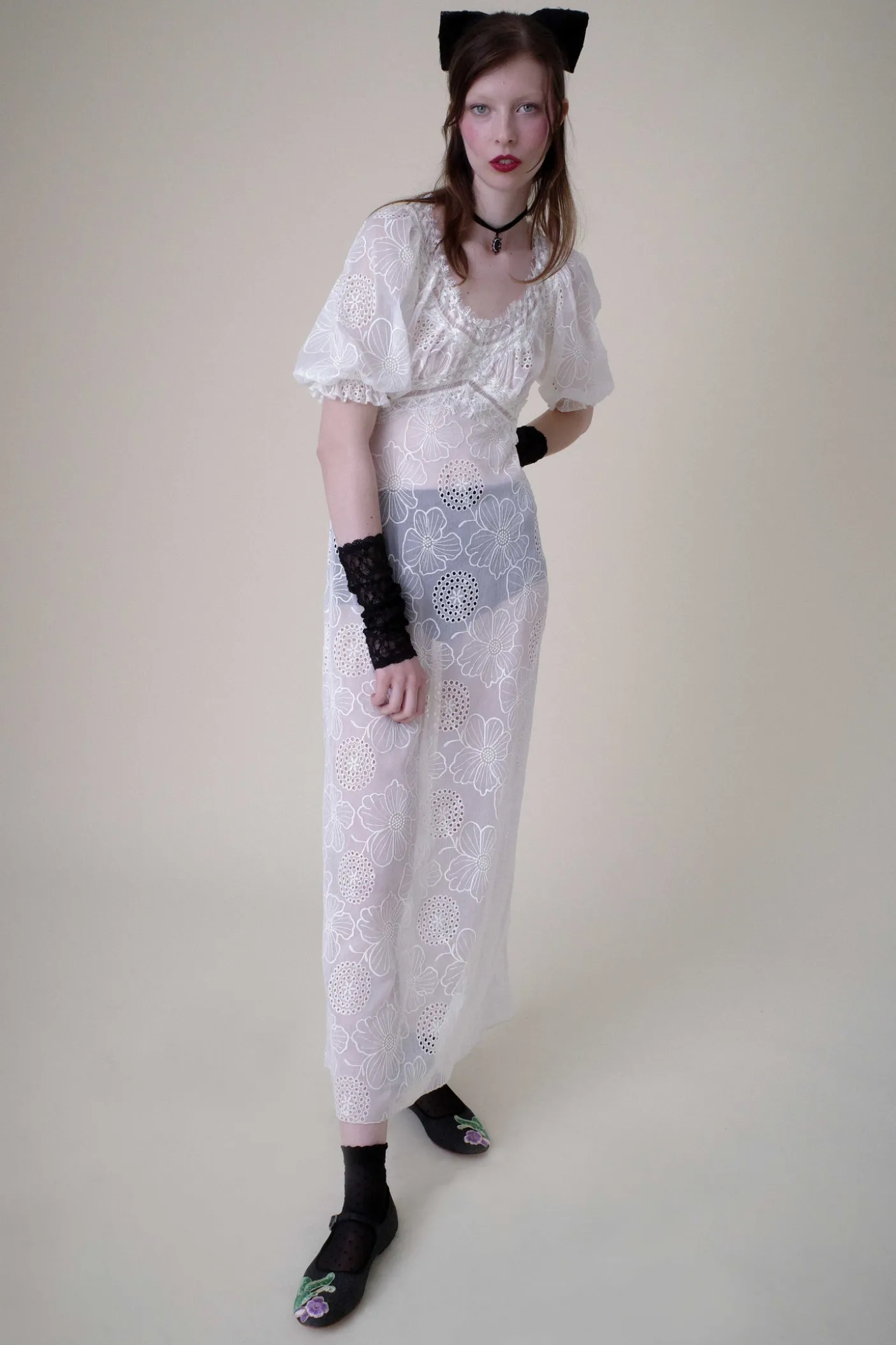 Poppy Embroidered Chiffon Dress