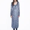 Posie Stretch Velvet Long Dress With Slit
