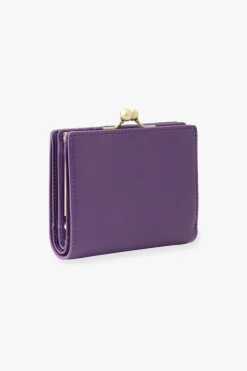 Purple Retro Button Small Wallet