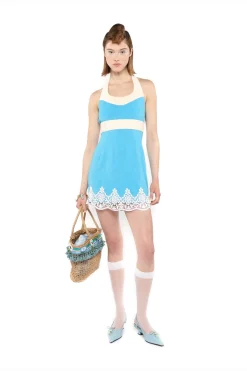 Raffia Tassel Bag-Baby Blue